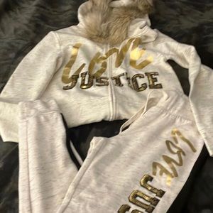 Justice girls sequin track pants joggers sweatpants-10